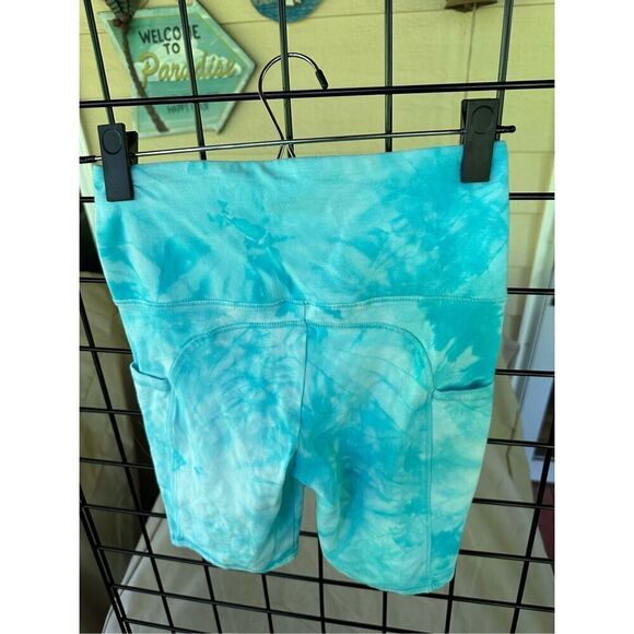 Women’s Marika Turquoise‎ Tie Dyed High Waist Biker Yoga Shorts sz small - Picture 5 of 9